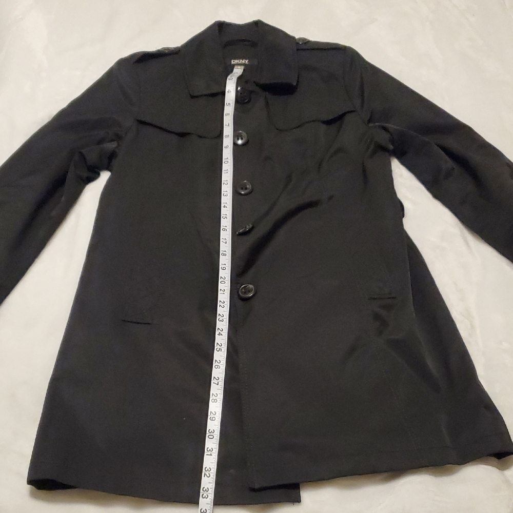 DKNY Charcoal Trench Coat - Picture 6 of 8